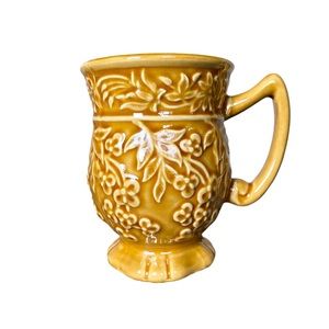 APRIL CORNELL Vintage Floral Coffee Tea Mug Brown 12 oz